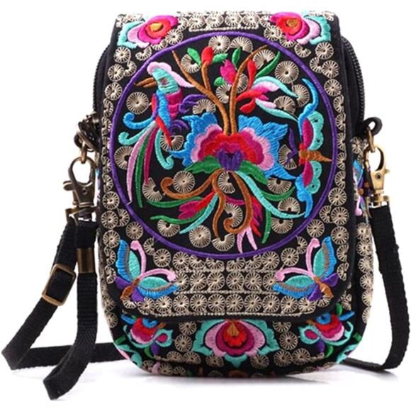 Embroidery Flowers Canvas Crossbody Bag, main image 7